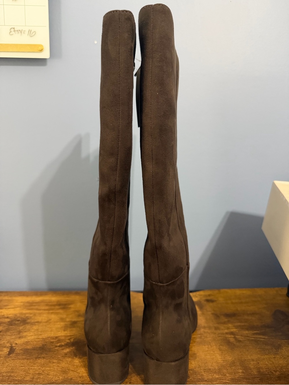 NEW Bandolino Womens Addyson Tall Wde Calf Block Heel, Dark Brown Boots, Size 8 - Picture 5 of 8